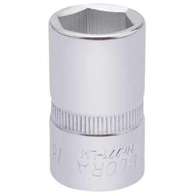 Draper Elora Hexagon Socket, 1/2" Sq. Dr., 16mm 15305