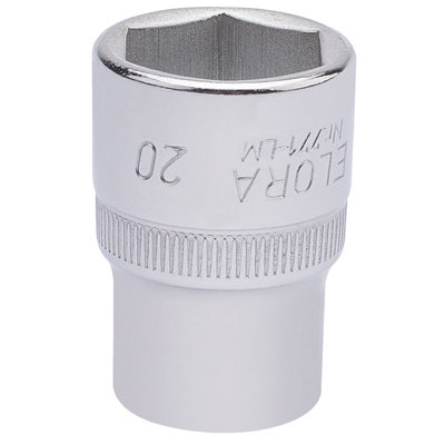 Draper Elora Hexagon Socket, 1/2" Sq. Dr., 20mm 15309