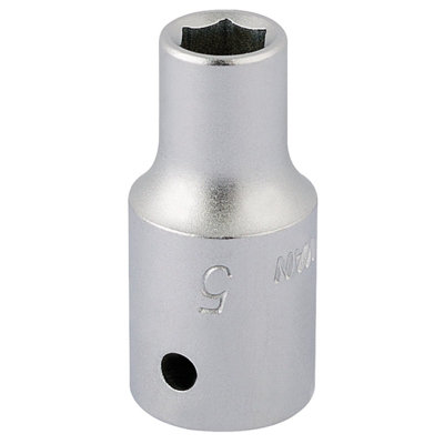 Draper Elora Hexagon Socket, 1/4" Sq. Dr., 5mm 11093