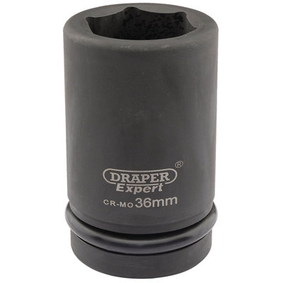 Draper Expert HI-TORQ 6 Point Deep Impact Socket, 1" Sq. Dr., 36mm 05150
