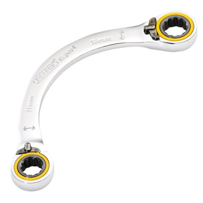 Draper Expert HI-TORQ Double Ring Ratchet Half Moon Spanner, 11 x 13mm ...
