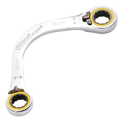 Draper Expert HI-TORQ Double Ring Ratchet Half Moon Spanner, 14 x 16mm ...