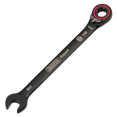 Draper Expert HI-TORQ  Metric Reversible Ratchet Combination Spanner, 9mm, Black 03899