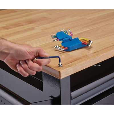 Draper Expert Metric Short Arm Ball End Hex Key Set, Colour Coded (9 Piece) 04912