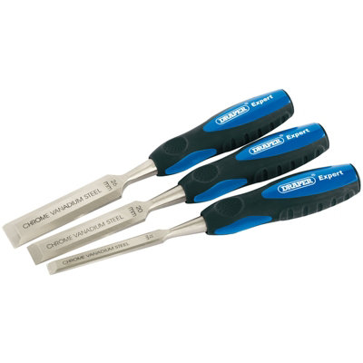 Draper Expert Soft Grip Bevel Edge Wood Chisel Set, 150mm (3 Piece) 45865