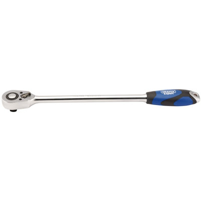 Draper Extra Long Reversible Quick Release Soft Grip Ratchet, 1/2" Sq. Dr., 48 Tooth  26591