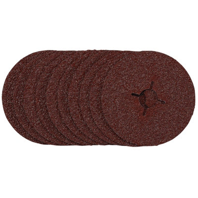 Draper  Fibre Sanding Discs, 115mm, 24 Grit, (Pack of 10) 68376