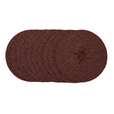 Draper  Fibre Sanding Discs, 125mm, 24 Grit, (Pack of 10) 68618