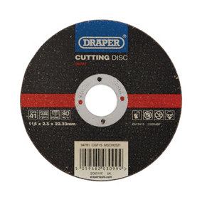Draper  Flat Stone Cutting Disc, 115 x 2.5 x 22.23mm 94781