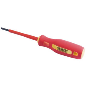 Draper Fully Insulated Plain Slot Screwdriver, 2.5 x 75mm (Sold Loose) 46521