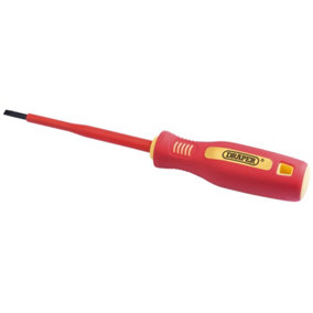 Draper Fully Insulated Plain Slot Screwdriver, 4 x 100mm (Sold Loose) 46523