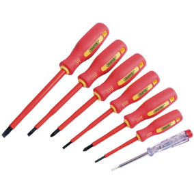 Draper Fully Insulated Screwdriver Set with Mains Tester (7 Piece) 46540