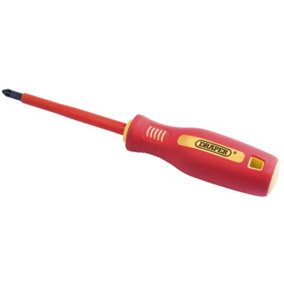 Draper Fully Insulated Soft Grip Cross Slot Screwdriver, No.2 x 100mm (Sold Loose) 46532