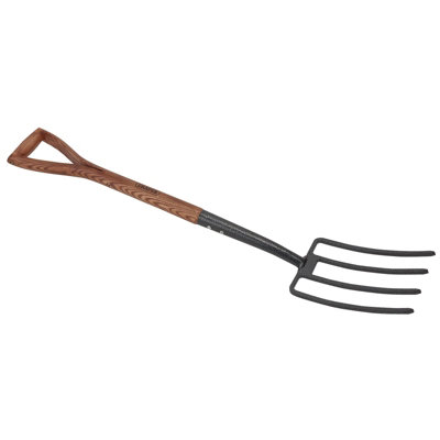 Draper Garden Digging Fork with Ash Handle, Carbon Steel Long Handled Heavy Duty Gardening tool