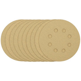Draper  Gold Sanding Discs with Hook & Loop, 125mm, 120 Grit (Pack of 10)  58111
