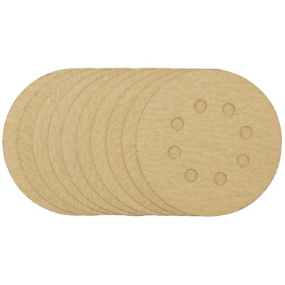 Draper  Gold Sanding Discs with Hook & Loop, 125mm, 180 Grit (Pack of 10)  58113