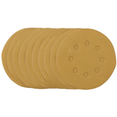 Draper  Gold Sanding Discs with Hook & Loop, 125mm, 240 Grit (Pack of 10)  58340