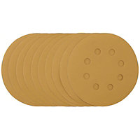Draper  Gold Sanding Discs with Hook & Loop, 125mm, 400 Grit (Pack of 10)  59856