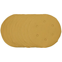 Draper  Gold Sanding Discs with Hook & Loop, 150mm, 400 Grit (Pack of 10) 64282