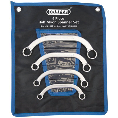 Draper Half Moon Obstruction Ring Spanner Set 4 Piece 7210