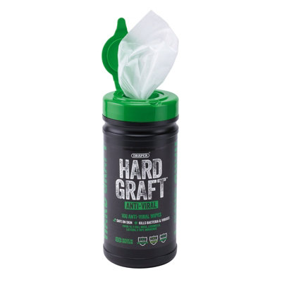 Draper Hard Graft Anti-Viral Wipes (Tub of 100) 12437