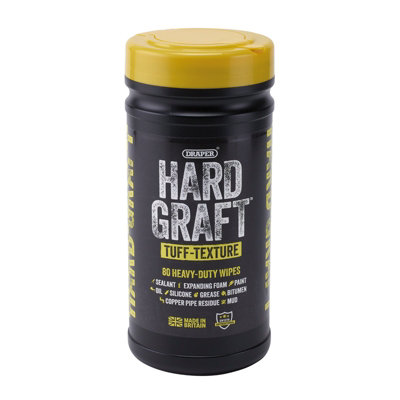 Draper Hard Graft Multipurpose Tuff-Texture Wipes (Tub of 80) 12436