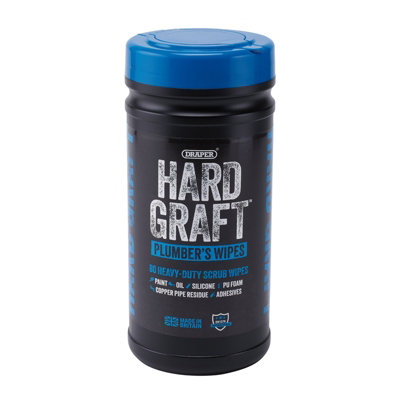Draper Hard Graft Plumber's Wipes (Tub of 80) 12438