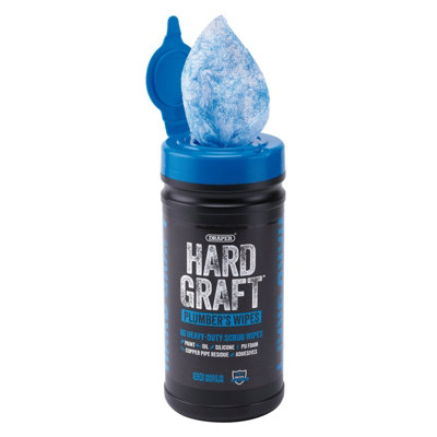 Draper Hard Graft Plumber's Wipes (Tub of 80) 12438