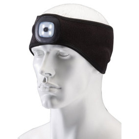 Draper  Headband with USB Rechargeable LED Torch, 1W, Black, One Size  95172