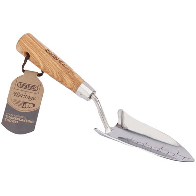 Draper Heritage Stainless Steel Transplanting Trowel with Ash Handle 99022