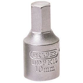 Draper Hexagon Drain Plug Key, 3/8 Sq. Dr., 10mm 38328