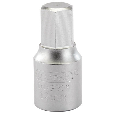 Draper Hexagon Drain Plug Key, 3/8 Sq. Dr., 12mm 38326