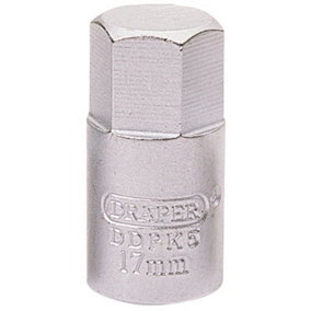 Draper Hexagon Drain Plug Key, 3/8 Sq. Dr., 17mm 38323