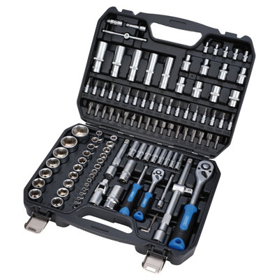 Draper HI-TORQ 110 Piece Metric Socket And Bit Set 1/4 And 1/2 Sq Dr ...