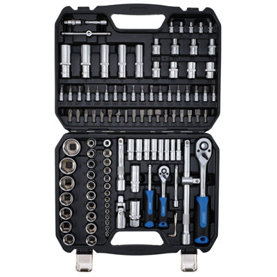 Draper HI-TORQ 110 Piece Metric Socket And Bit Set 1/4 And 1/2 Sq Dr ...