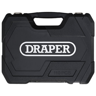 Draper HI-TORQ 110 Piece Metric Socket And Bit Set 1/4 And 1/2 Sq Dr ...