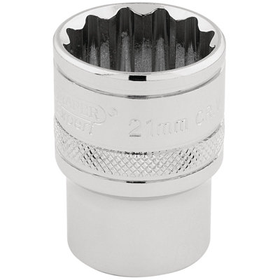 Draper HI-TORQ 12 Point Socket, 1/2" Sq. Dr., 21mm 33290