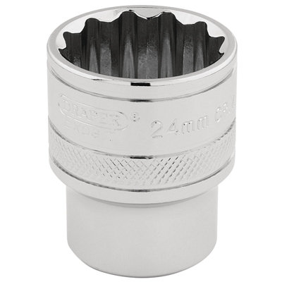 Draper HI-TORQ 12 Point Socket, 1/2" Sq. Dr., 24mm 33372