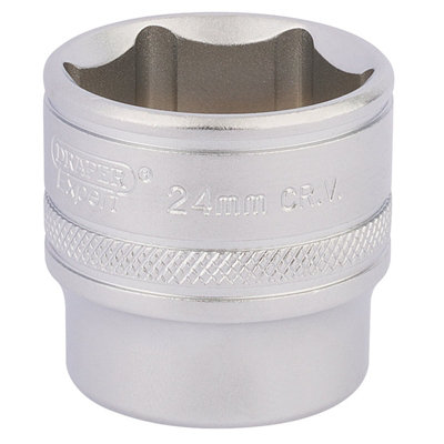 Draper HI-TORQ 6 Point Deep Socket, 3/8" Sq. Dr., 24mm 17546