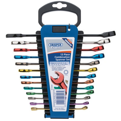 Draper Hi-Torq Metric Coloured Combination Spanner Set 13 Piece 23017