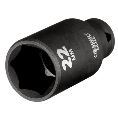Draper HI-TORQ Metric Deep Impact Socket, 3/8" Sq. Dr., 22mm  20180