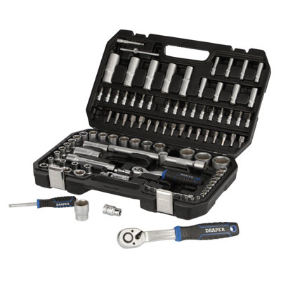 Draper HI-TORQ Metric Socket Set, 1/4" & 1/2" Sq. Dr. (108 Piece) 21536