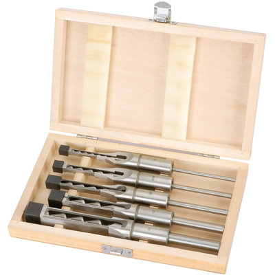 Draper  Hollow Square Mortice Chisel and Bit Set (5 Piece) 40406