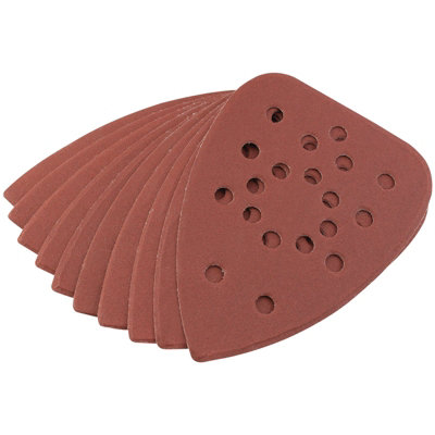 Draper Pack Of Ten 120 Grit Hook And Loop Aluminium Oxide Sanding Sheets (32 X 92mm