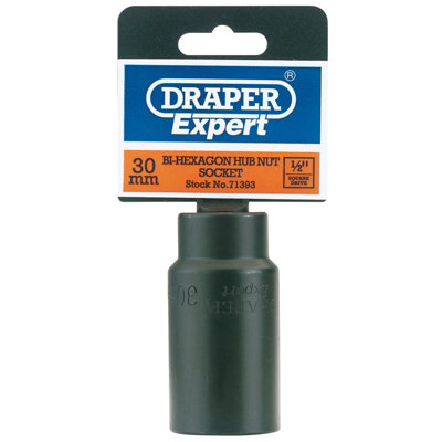Draper Hub Nut Impact Socket, 1/2" Sq. Dr., 30mm 71393