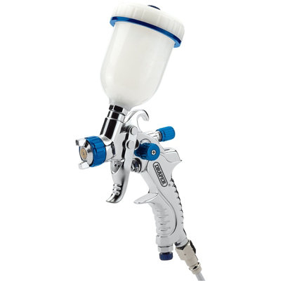 Draper HVLP Air Spray Gun, Gravity Fed Hopper, 100ml, Aluminium Body ...