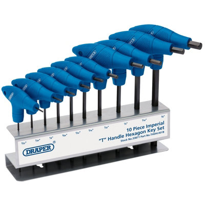 Draper Imperial T-Handle Hexagon Key Set 10 Piece 33871