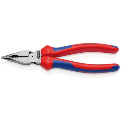 Draper KNIPEX 08 22 185 SB Needle-Nose Combination Pliers with multi-component grips black atramentized, 185mm 13179