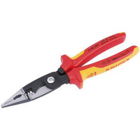 Draper Knipex 13 88 200UKSBE Fully Insulated Electricians Universal Installation Pliers, 200mm 80803
