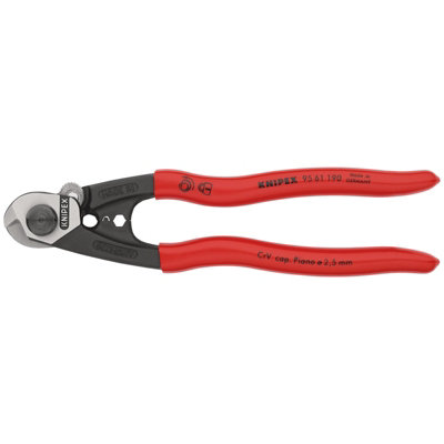 Draper KNIPEX 95 61 190 SB Wire Rope Cutter forged plastic coated, 190mm 03047